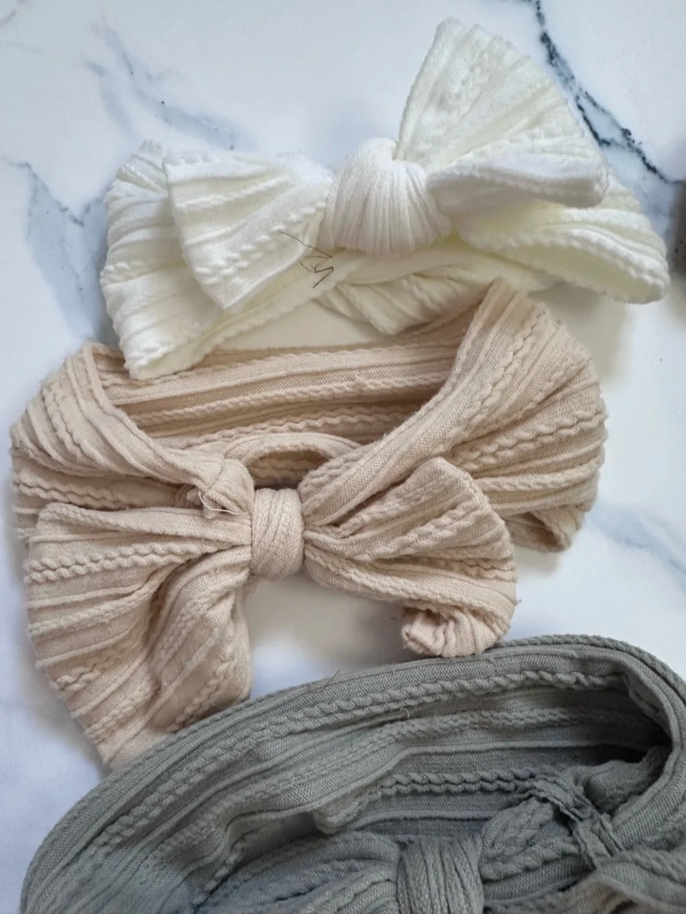 Kids Ribbed Bow Headband Set - Seven Different Colors Size 0-6 Months